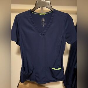 Healing Hands Navy Scrub Top